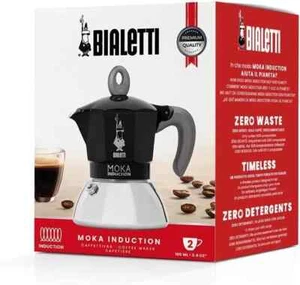 Bialetti Durable Classic Moka 2 Cups Induction Espresso Coffee Maker, Black - Picture 1 of 1