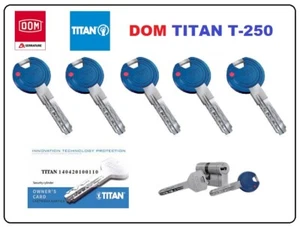 EUROPEAN SAFETY CYLINDER DOM TITAN T-250 CLUTCH 5 KEYS VARIOUS SIZES - Picture 1 of 2