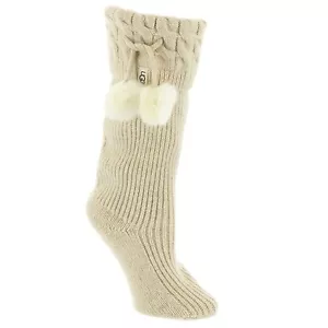 New UGG Women's 1018806 Pom Pom Tall Rainboot Winter Warmer Knit Socks - Picture 1 of 4