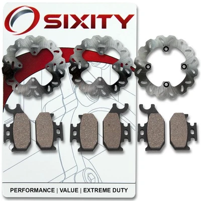 Front + Rear Organic Brake Pads Rotor 2008-2010 Can-Am Outlander 400 HO EFI rq — 第 1/4 张图片