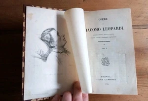 Opere di Giacomo Leopardi Le Monnier Firenze 1845 voll. I e  II - 1a ed. - Raro - Foto 1 di 19