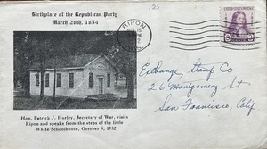 Ripon Wisconsin Birthplace Republicans Party Little White Schoolhouse 11-16-1932 - Picture 1 of 2