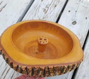 Ellwood Rusticware Vintage Dish Tree Bark Walnut Nut Bowl Natural Beauty - Picture 1 of 8