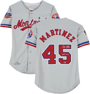 Pedro Martinez Expos Signed Mitchell & Ness Signed Authentic Jersey w/HOF Insc - Image 1 of 4