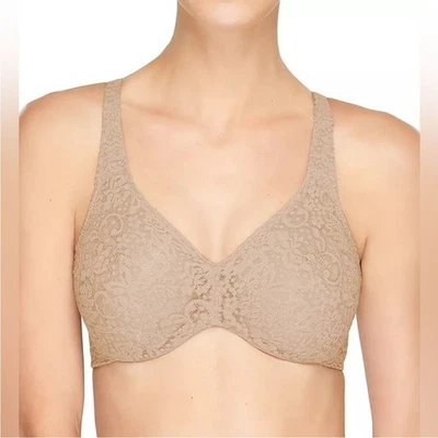 Wacoal Halo Lace Full Figure Underwire Bra Nude Tan, Size 40DD NWT - Image 1 of 4