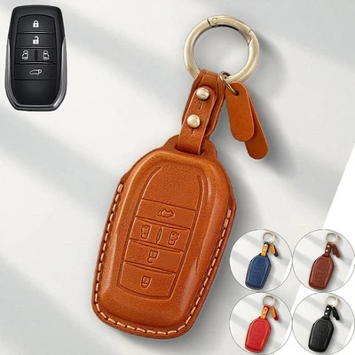 Genuine Leather Car Key Fob Case Cover Holder For Toyota Previa Alphard 2014+ Foto 1 de 4