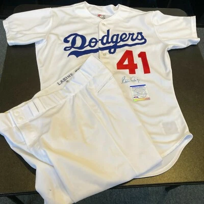 Clem Labine Signed Game Used Los Angeles Dodgers Uniform Jersey & Pants PSA DNA - Image 1 of 4