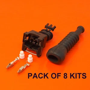 8 X BOSCH TYCO AMP Tug Lock Fuel Injector Plug Connectors EV1 2 Pin V8 Kits - Picture 1 of 1