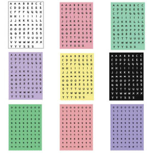 Craft Glitter Adhesive Self Alphabet 14mm / Diamante Stickers & Number /