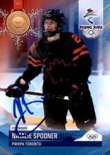 Natalie Spooner Signed 2022 By Beijing Olympics Women's Hockey Card PWHL Toronto