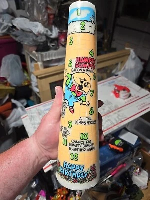 Vela pilar feliz cumpleaños Humpty Dumpty de colección 11,5 pulgadas Foto 1 de 4