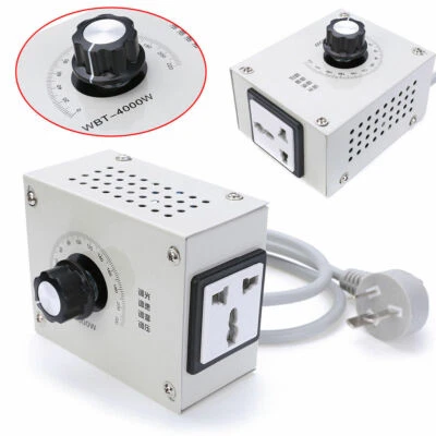 4000W AC 220V Variable Voltage Controller For Fan Speed Motor Control Dimmer - Image 1 of 4