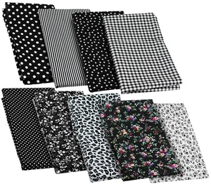 Stoffpaket: 9 Patchwork Stoffe a. Baumwolle, Baumwollstoffe, 50 x 50 cm, schwarz - Bild 1 von 10