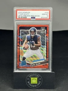 2023 Donruss Tyler Scott ROOKIE Optic Red Wave Preview PSA 10 Gem Bears POP 1 - Picture 1 of 2