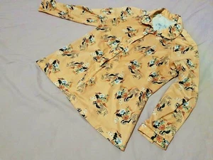 Women Fashion Floral Collared Buttoned Long Sleeve Blouse Shirt Top Size M 10 - Picture 1 of 4