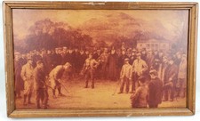 Vintage Wooden Golf Picture Signed Framed 21×12 PGA Bar Man Cave 