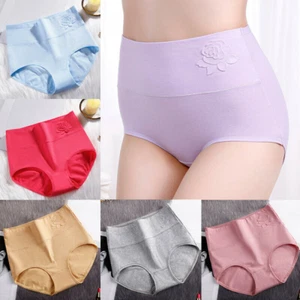 Women High Waist Panties Breathable Cotton Underwear Seamless Briefs Underpants - Picture 1 of 21