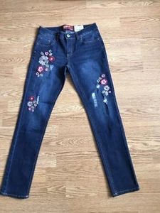 NUEVO CON ETIQUETAS ARIZONA Pantalones de mezclilla ajustados - 12 reg, NIÑAS - Flor de mezclilla adj cintura pierna delgada - Imagen 1 de 5