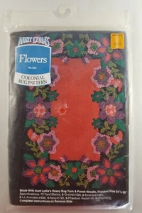 Vintage Aunt Lydia's Rug Pattern Colonial Flowers #203 Unopened Package No Yarn - Picture 1 of 5