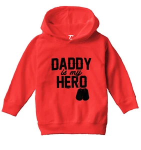 Daddy Is My Hero - Military Dog Tags Veterans Day Toddler/Youth Hoodie - Picture 1 of 10