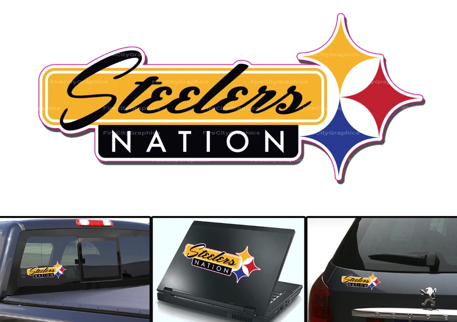Pittsburgh Steelers Nation Sticker Decal Car Truck Window Wall Laptop Bumper - Image 1 of 1