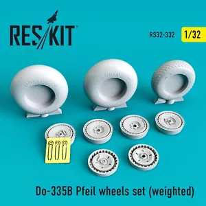 Do-335В "Pfeil" wheels set (weighted) ResKit RS32-0332 for Scale model kit 1:32 - Picture 1 of 24