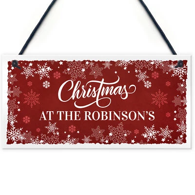 RED OCEAN Personalised Christmas Sign For Home Christmas Decoration Family Gift Couple