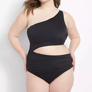 Llane Bryant - Cutout One-Shoulder Swim One Piece - Picture 1 of 3