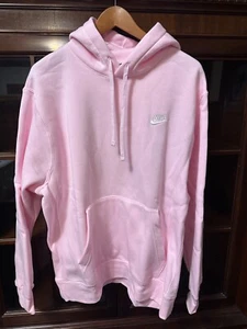 Nike Sportswear Club Fleece Pullover Hoodie LIght Pink XL - Picture 1 of 5