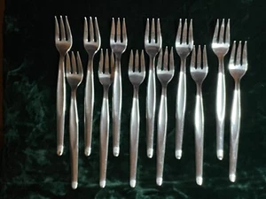 SET of 12 Sterling Cocktail Seafood Forks Contour (1950) by Towle Silver NO MONO - Picture 1 of 7