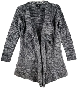 iz Damen Strickjacke Pullover Gr. XS schwarz grau langarm vorne offen Stretch - Bild 1 von 11