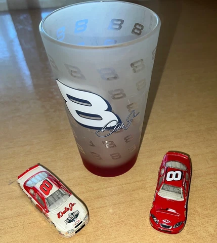 NEW Dale Earnhardt JR #8 LOT NASCAR - Pint Glass + Bonus 2 Hot Wheels Cars USA!! Cover