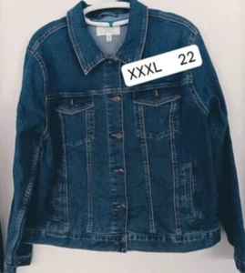 Neue blaue Denim Jeansjacke für Damen von Time And Tru Größe 22 XXXL 3XL   - Bild 1 von 3