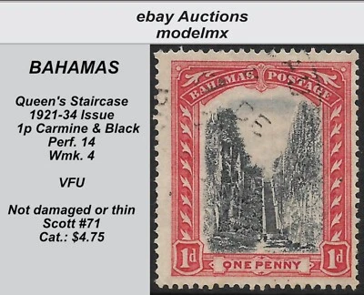 Bahamas - 1921-34, Sc#71, Queen's Staircase, VFU - Sc.$4.75 - Image 1 of 2