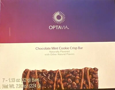 Chocolate  Mint Cookie Crisp Optavia 7 Bar 6/26 NIB *BESTPRICEONEBAY* FREE SHIP - Image 1 of 2