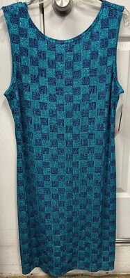 Vestido John Roberts Brillante Geométrico Sin Mangas Talla 16 Foto 1 de 4