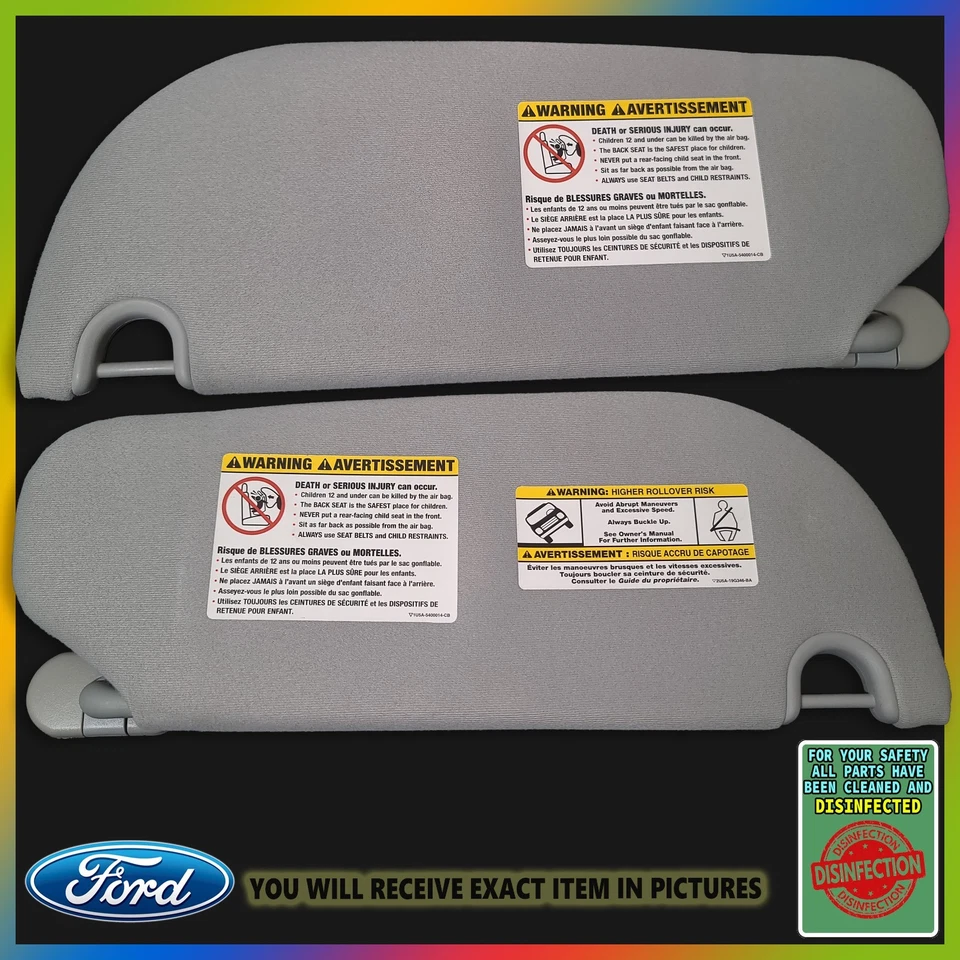 2002-2005 Ford Explorer Mercury Mountaineer Sun Visor Pair Set Driver Passenger - Image 1 of 4