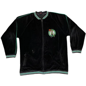 UNK NBA Vintage Boston Celtics Velour Full Zip Track Jacket XL Black - Imagen 1 de 15