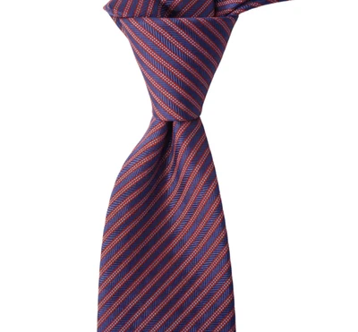 $200 Novo com etiquetas Church's Navy com listras vermelhas Repp gravata de seda gorgorão Itália 3,25W - Imagem 1 de 4