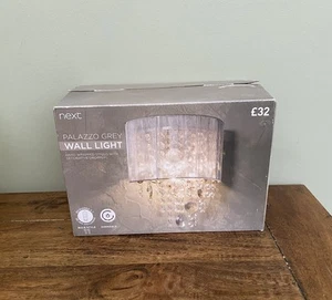 NEXT Palazzo Grey Wall Light Hand Wrapped String And Droppers - BNIB - Picture 1 of 3