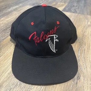 Vintage 90's Atlanta Falcons Team NFL Black/Red Snapback Hat - Picture 1 of 8