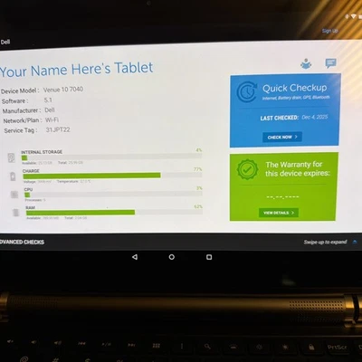 Tablet portátil Dell Venue 10 7040 Foto 1 de 4