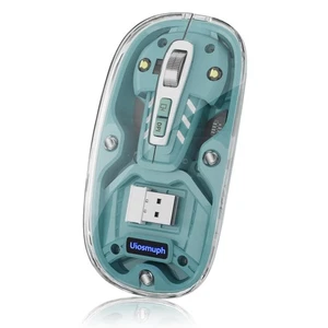 Green Transparent Bluetooth Wireless Mouse Tri-Mode USB-C Rechargeable - Picture 1 of 6