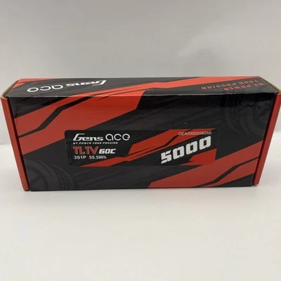 Gens Ace 11.1V 60C 3S 5000mAh Lipo RC Car Truck Battery Pack With XT60 Plug - Image 1 of 3