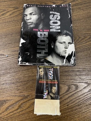 *DAMAGED* Mike Tyson vs Francois Botha 1999 Official Program And Ticket Stub - Image 1 of 4