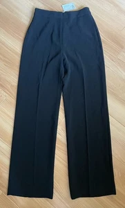 Ladies H&M black wide leg trousers work office size 10 leg 31.5 inch NWT - Picture 1 of 4