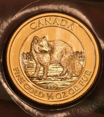 2014 1/4 Royal Canadian Mint Arctic Fox .9999 Fine Gold! Nature Based Gold!🦊 - Image 1 of 3
