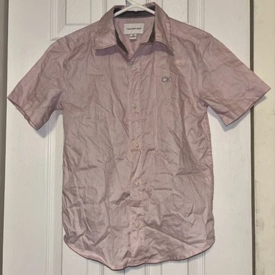 Camisa Calvin Klein Niños Pequeña Rosa Abotonada Jóvenes Niños Talla 8 Foto 1 de 3