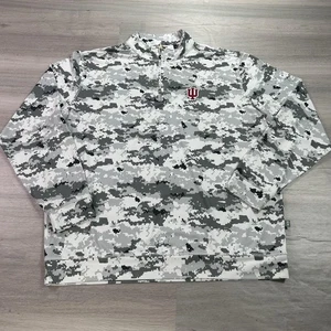 Indiana Hoosiers Camisa Para Hombres XL Gris Camuflada NCAA Baloncesto Cuarto Cremallera Pullover - Imagen 1 de 11