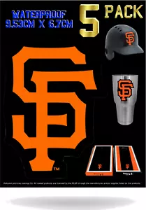 5 SF San Francisco Giants Vinyl Decal Sticker 3" x 4" Car Window Bumper Laptop - Picture 1 of 9